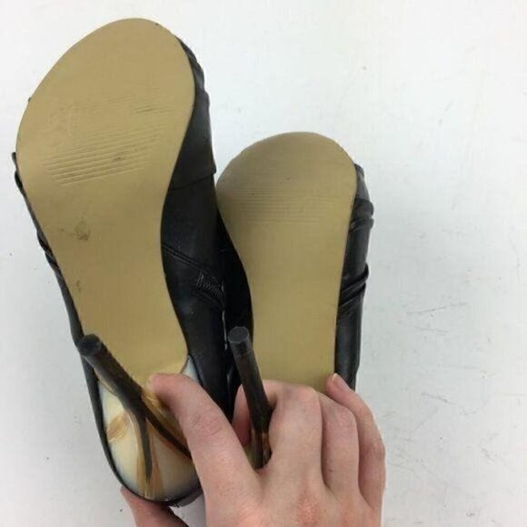 New Carlos Ankle Boots Size 6 Peep Toe Zip Booties - Picture 6 of 8